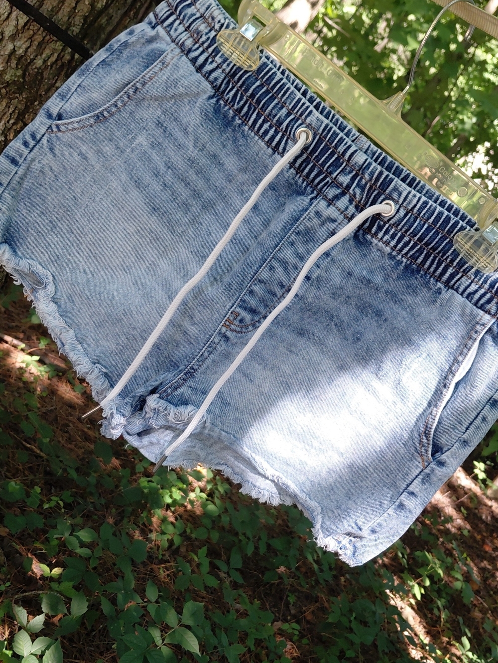 Kendall & Kylie Light Blue Drawstring Denim Shorts